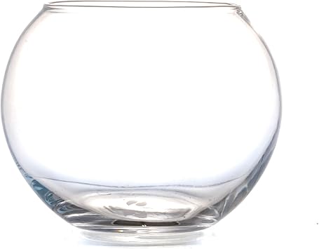 Glass Fish Bowl, Decorative Glass Bowl, Round Vase for Flowers and Decoration, Terrarium Bowl, Sphere Vase (11.5cmX14,5cm)