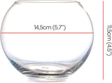 Glass Fish Bowl, Decorative Glass Bowl, Round Vase for Flowers and Decoration, Terrarium Bowl, Sphere Vase (11.5cmX14,5cm)