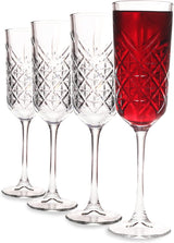 Champagne Flutes Set of 4 (175ml/6oz), Vintage Coupe Glasses, Prosecco Glasses, Crystal Champagne Flutes