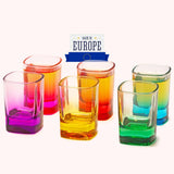 Coloured Shot Glass Set of 6, 52ml/1.75oz. Heavy Mini Base Shot Glass Set, Vodka Glass, Coloured Shot Glasses Bulk, Tequila Cups Small Glass, Shot Glasses for Whiskey, Tequila, Vodka & Liquors