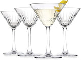 The Buybox Vintage Martini Glasses Set of 4, Champagne, Cocktail, Long Stem Glassware, Coupe Glasses.(7.4oz/220ml)