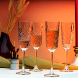 Champagne Flutes Set of 4 (175ml/6oz), Vintage Coupe Glasses, Prosecco Glasses, Crystal Champagne Flutes