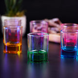 Coloured Shot Glass Set of 6, 52ml/1.75oz. Heavy Mini Base Shot Glass Set, Vodka Glass, Coloured Shot Glasses Bulk, Tequila Cups Small Glass, Shot Glasses for Whiskey, Tequila, Vodka & Liquors