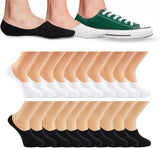 GOSOYO No Show Socks Men 10 Pairs, Socks for Women Low Cut, Socks for Flats, Grippy/Loafer Socks for Men, Non Slip Invisible Liner Socks