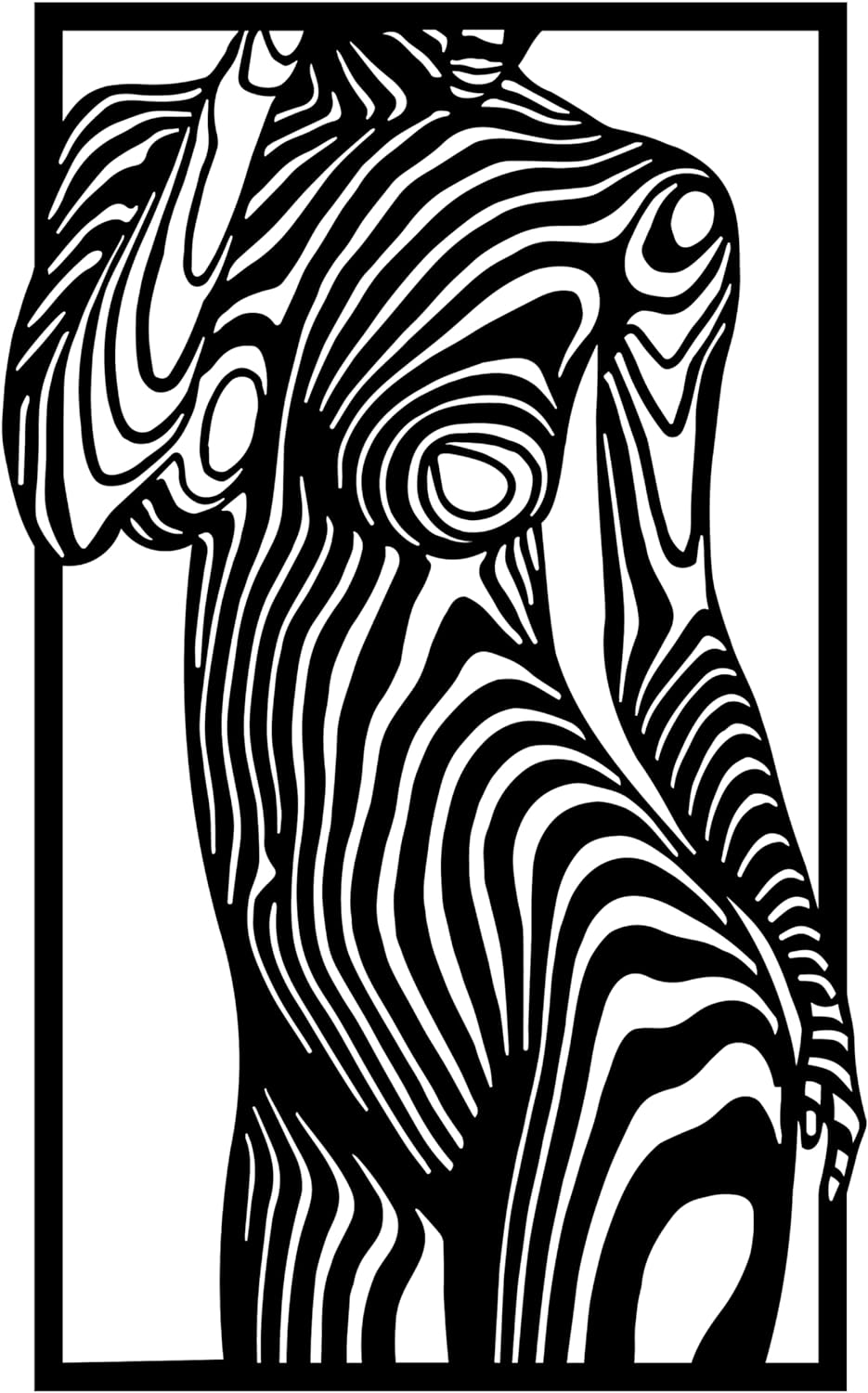 Metal Wall Art, Women Wall Decor, Female Line Art, Abstract Home Decor, Large Black Woman Art (23x14 inches)