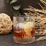 GOSOYO Set of 4 Modern Vintage Whiskey Glasses for Scotch, Bourbon and Cocktail Glasses (355ml/12oz) (Vintage Ribbed)