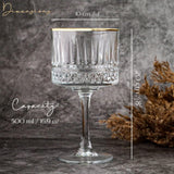 The Buybox Extra Large Glass Goblet, Gold Rimmed Vintage Coupe Glasses, Big Wine Glasses. Cocktail, Champagne, Margarita Glasses Long Stem Glassware (16.9oz/500ml) (Set of 2 Glasses)