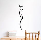 GOSOYO Metal Wall Art, Metal Women Wall Decor, Line Wall Art, Female Body Decor, Vertical Wall Decor, Living Room Decor, Black Metal Wall Art (28”x4”/71cmx10cm)