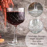 GOSOYO Extra Large Glass Goblet, Vintage Coupe Glasses, Big Wine Glasses/Cocktail, Champagne Long Stem Glassware (Clear, 2)