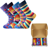 GOSOYO 4 Pairs Colorful Patterned Crew Socks, Funny, Crazy, Funky Novelty Dress Socks, Halloween Socks