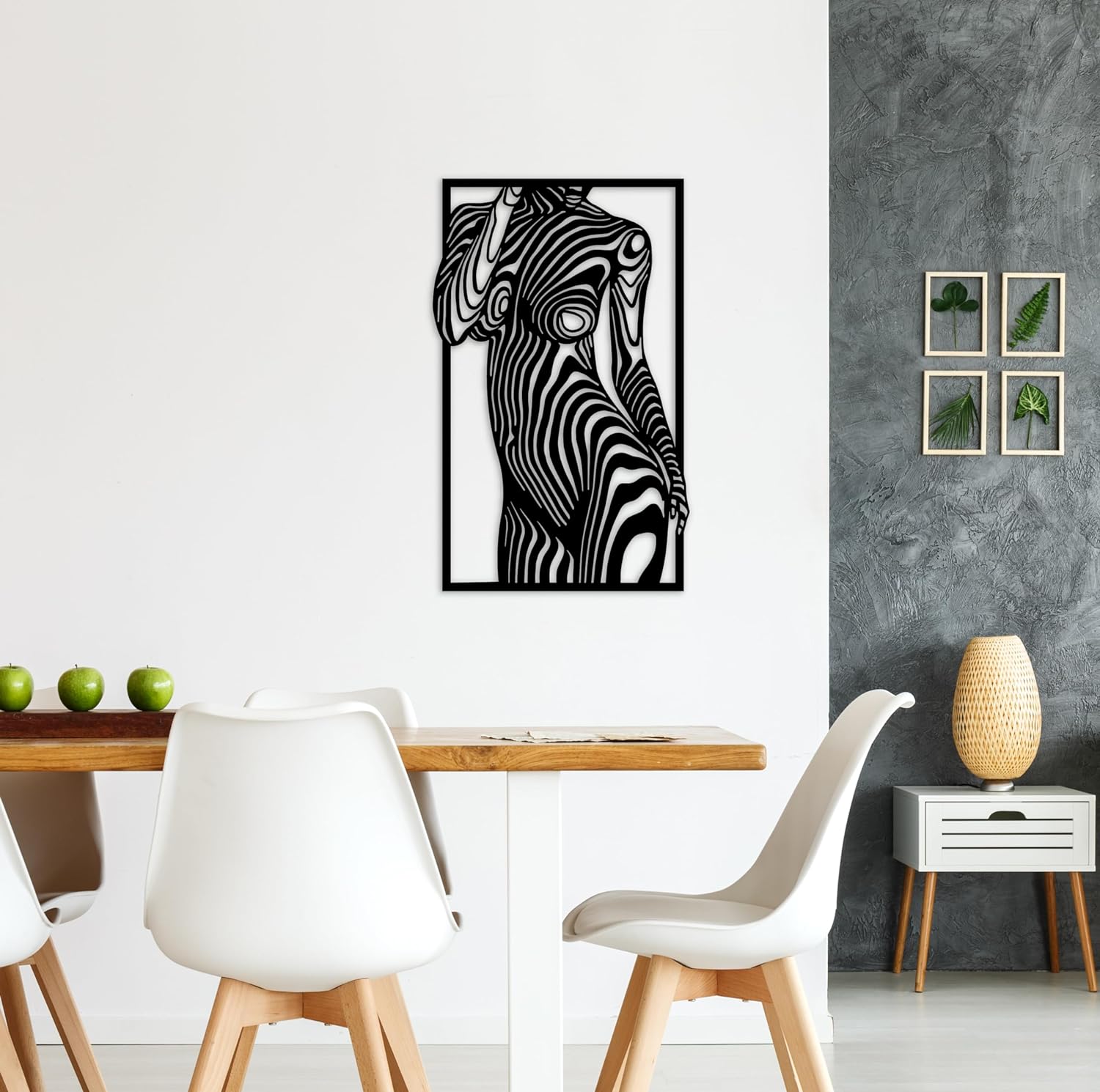 Metal Wall Art, Women Wall Decor, Female Line Art, Abstract Home Decor, Large Black Woman Art (32x18 inches)