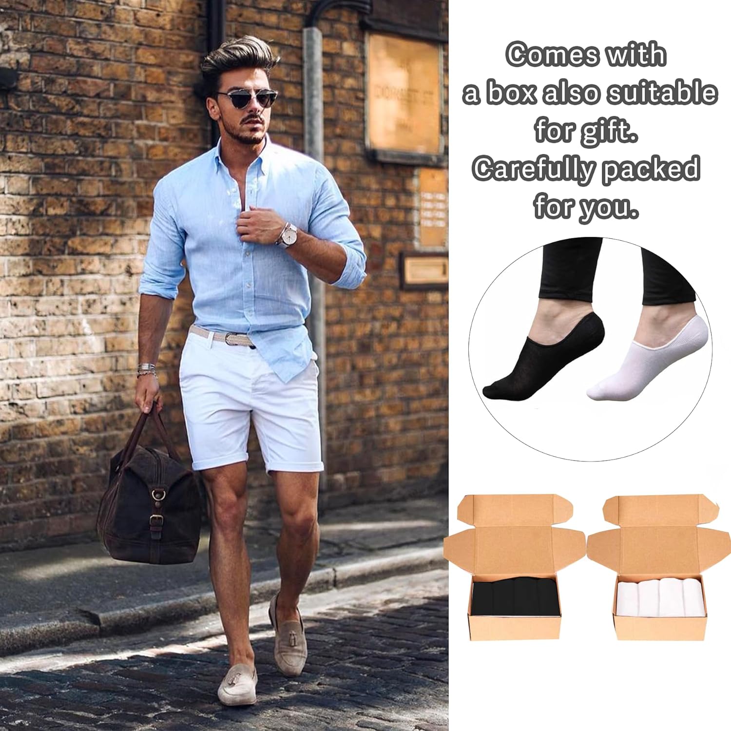 جوارب للرجال 10 أزواج من GOSOYO ، جوارب للنساء قطع منخفض ، جوارب للشقق ، جوارب Grippy/Loafer للرجال ، جوارب مبطنة غير مرئية مانعة للإنزلاق