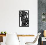 Metal Wall Art, Women Wall Decor, Female Line Art, Abstract Home Decor, Large Black Woman Art (23x14 inches)