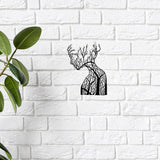 Metal Women Face Wall Art, Modern Wall Sculpture, Abstract Wall Art, 3d Tree Metal Wall Decor, Modern Wall Art, Living Room Wall Art, Black Home Decor(15x11 inches)