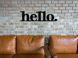 Metal Hello Sign, Welcome Porch Sign, Front Porch Decor, Front Door Wall Decor, Entryway Sign, Outside Vertical Wall Decoration, Black (39x11 inches)