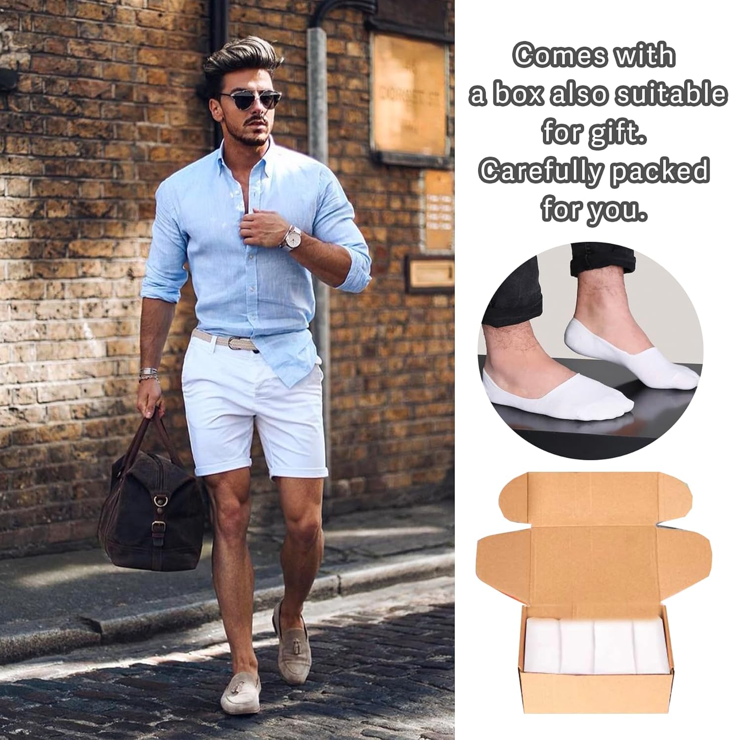 جوارب للرجال 10 أزواج من GOSOYO ، جوارب للنساء قطع منخفض ، جوارب للشقق ، جوارب Grippy/Loafer للرجال ، جوارب مبطنة غير مرئية مانعة للإنزلاق